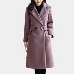 Lange Winterjacke für Damen in Lila