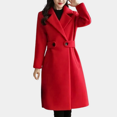 Lange Winterjacke für Damen in Rot