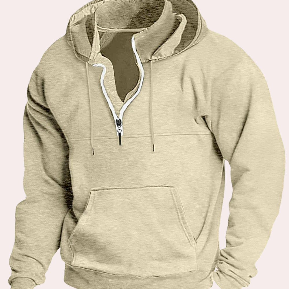 Kapuzenpulli mit halbem Reißverschluss für Männer