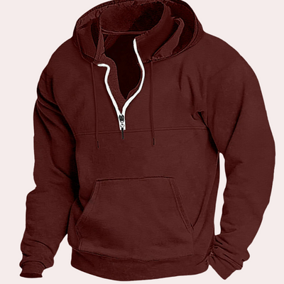 Kapuzenpulli mit halbem Reißverschluss für Männer