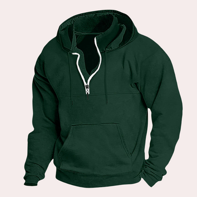 Kapuzenpulli mit halbem Reißverschluss für Männer