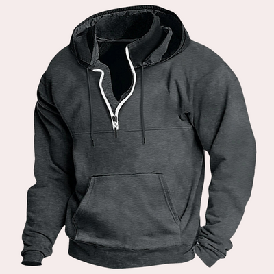 Kapuzenpulli mit halbem Reißverschluss für Männer