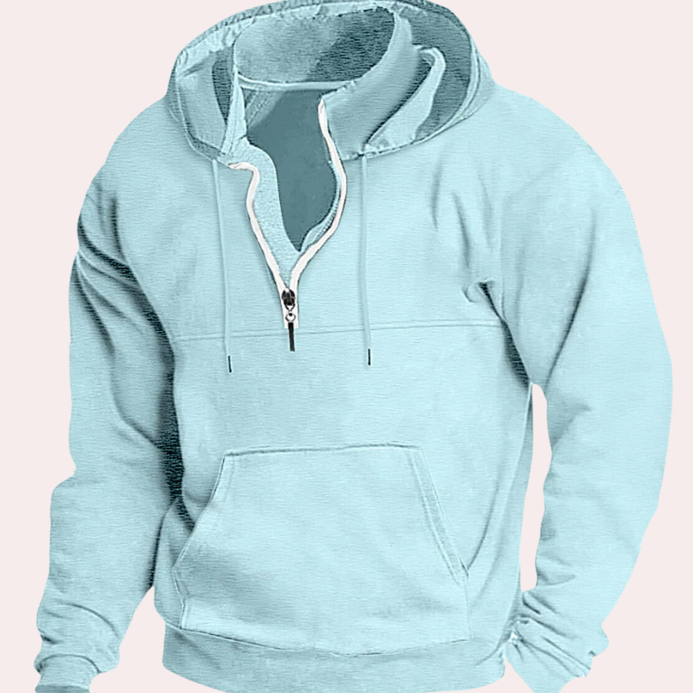 Kapuzenpulli mit halbem Reißverschluss für Männer
