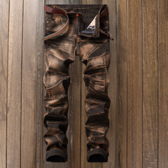 Herren Lang Vintage Jeans in Kaffee