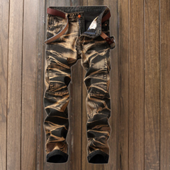 Herren Lang Vintage Jeans in Hellbraun