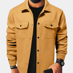 Warme Jacke mit Knöpfen für Männer in Khaki