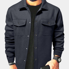 Warme Jacke mit Knöpfen für Männer in Marineblau