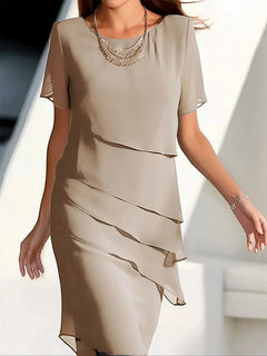 Isabella - Elegantes Kleid mit Bauchabdeckung in Khaki