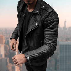 Fred - Stylische Lederjacke in Schwarz