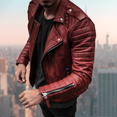 Fred - Stylische Lederjacke in Rot