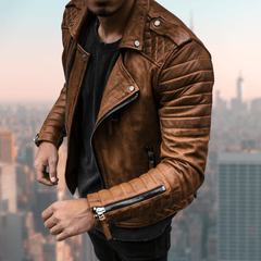 Fred - Stylische Lederjacke in Braun