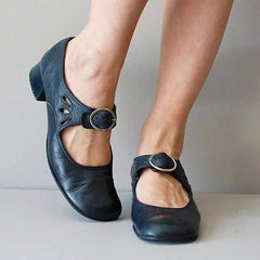 Alessa™ | Elegante Ledersandalen in Marineblau