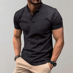 Slim Fit Polohemd für Herren in Schwarz