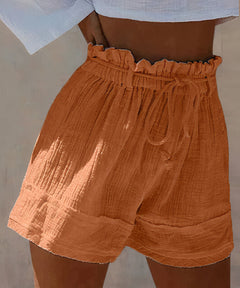 Lotta | Luftige Paperbag-Shorts in Hellorange