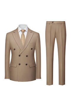 Zweireihiger Herren Hochzeitsgast Anzug | Zweiteilig in Beige