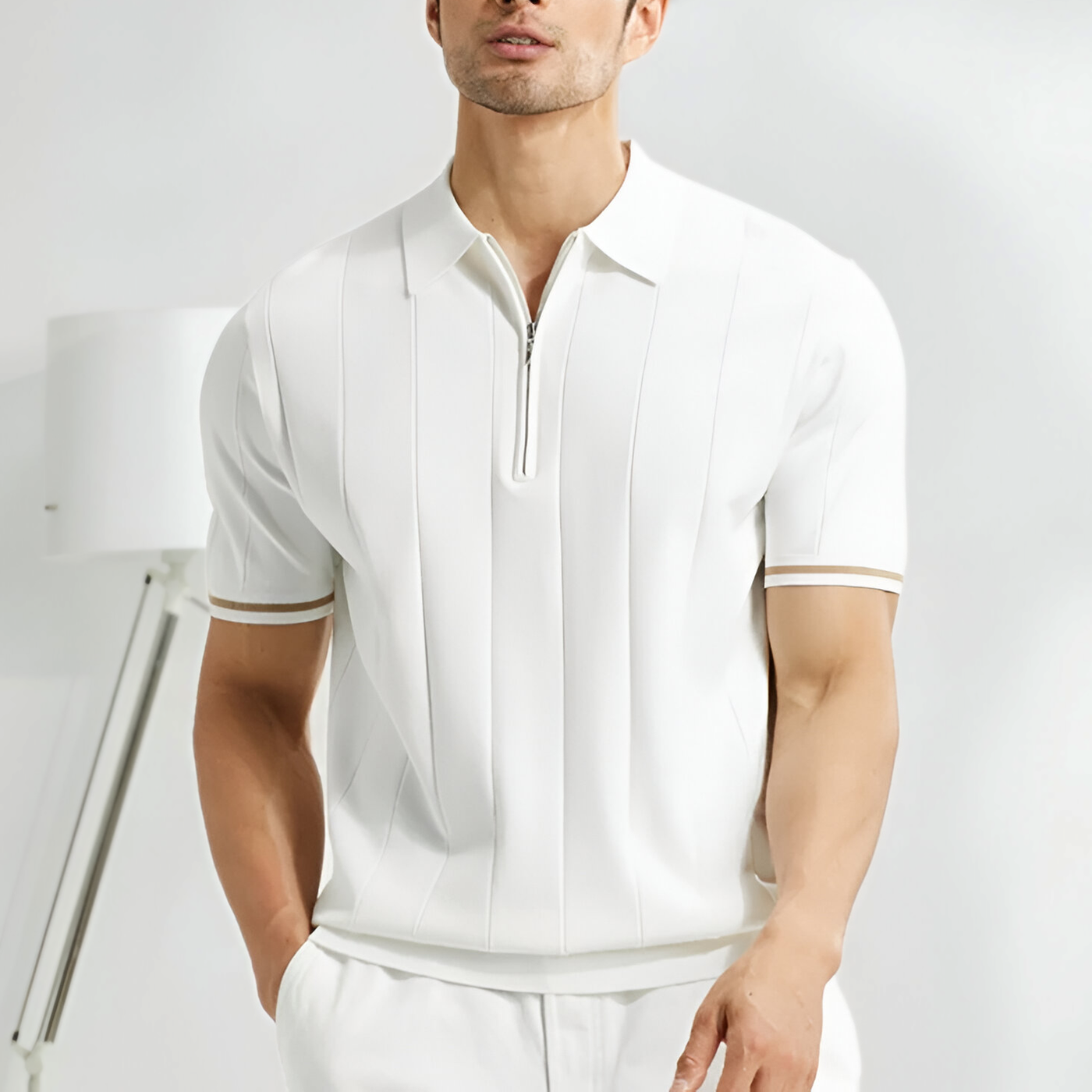 Poloshirt mit Reißverschluss für Herren