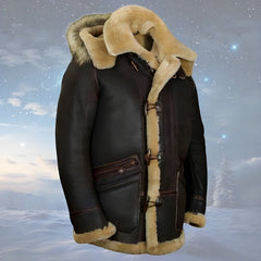 Horst | Herren Warm Gerippte Bündchen Lederjacke in Braun