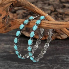Vintage-Türkis-Ohrringe in Turquoise