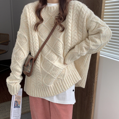 Magnolia - Grobstrickpullover - Zopfmuster