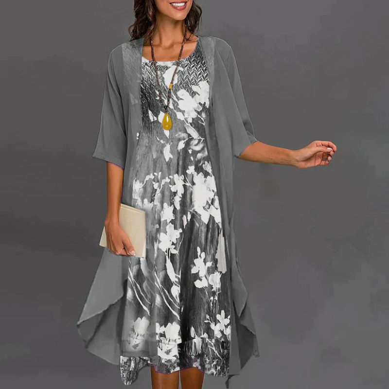 Cäcilia – Damen Kleid mit Blumenmuster und Blazer