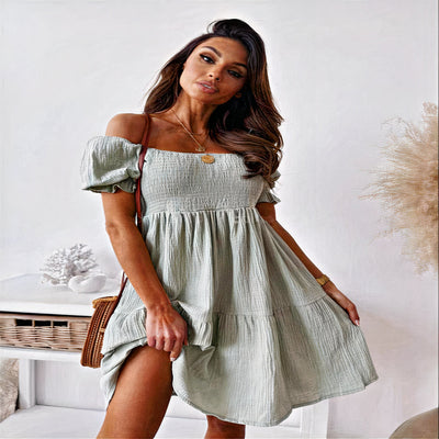 Schulterfreies Mehrlagiges Sommerkleid für Damen