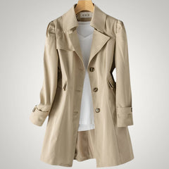 Christina | Damen Casual Langer Wasserdichte Trenchcoat in Khaki