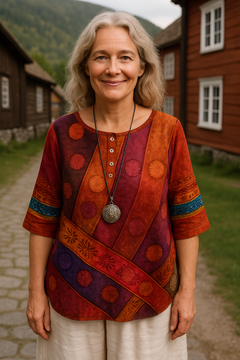 Greta™ | Bequeme und farbenfrohe Bluse mit halblangen Ärmeln in Rot