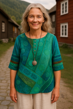 Greta™ | Bequeme und farbenfrohe Bluse mit halblangen Ärmeln in Grün