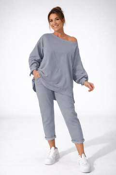 Nessa - federleichtes Loungewear-Set in Grau