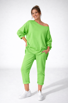 Nessa - federleichtes Loungewear-Set in Grün