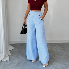 Bellagio™ Palazzo-Hose mit Schneiderkunst-Passform und Natürlicher Eleganz in Hellblau