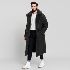 Henrik | Langer Luxus-Wintermantel für Herren in Schwarz