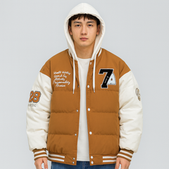 Viktor | Herren-Winterjacke mit Kapuze in Dunkelbraun