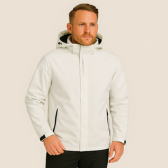 Fabian | Herren-Windjacke mit Kapuze in Elfenbeinweiß