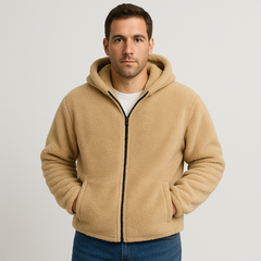Falko | Fleecegefütterte Winterjacke mit Kapuze für Herren in Kurkuma