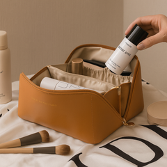 Shubo – Luxus-Kosmetiktasche in Braun