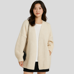 Evienne | Dicker Strick-Wintercardigan in Beige