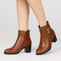 Rosemary | Elegante gefütterte Stiefeletten für den Winter in Braun