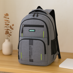 Herrenrucksack mit großem Fassungsvermögen – Stylische Reisetasche mit Laptopfach und mehreren Taschen in Grau