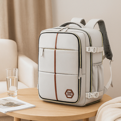 Reisetasche – Einfarbig, verstellbarer Riemen, Reißverschluss, Polyesterfutter in Silbergrau
