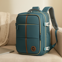 Reisetasche – Einfarbig, verstellbarer Riemen, Reißverschluss, Polyesterfutter in Seeblau