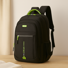 Laptop-Rucksack mit großem Fassungsvermögen – Stilvolle schwarze Reise- und Businesstasche aus Nylon mit verstellbaren Riemen in Grün