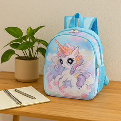 2025 Prinzessinnen-Rucksack für Mädchen – Leichte, faltbare Tasche mit süßem Wolken-Design in Himmelblau