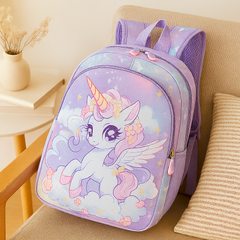 2025 Prinzessinnen-Rucksack für Mädchen – Leichte, faltbare Tasche mit süßem Wolken-Design in Lila