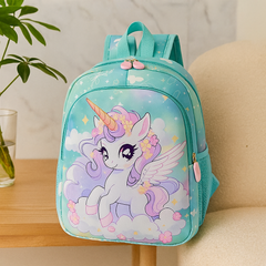 2025 Prinzessinnen-Rucksack für Mädchen – Leichte, faltbare Tasche mit süßem Wolken-Design in Grün