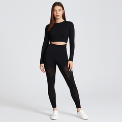 Anti-Cellulite-Kompressionsleggings in Schwarz