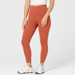 Yoga-Leggings mit hohem Bund für Damen – schweißableitende und dehnbare Sportbekleidung in Orange Rosa
