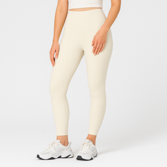 Yoga-Leggings mit hohem Bund für Damen – schweißableitende und dehnbare Sportbekleidung in Weiß