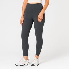 Yoga-Leggings mit hohem Bund für Damen – schweißableitende und dehnbare Sportbekleidung in Dunkelgrau
