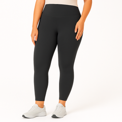 Yoga-Leggings mit hohem Bund für Damen – schweißableitende und dehnbare Sportbekleidung in Schwarz